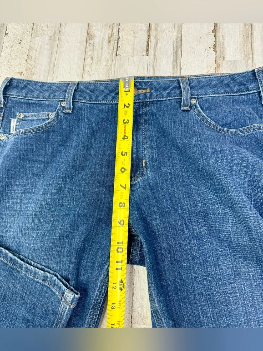 Carhartt Jeans Womens 12 (36x32) Blue Denim Pants Outdoors Workwear Cotton